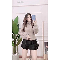 Áo len nữ lông thỏ dài tay