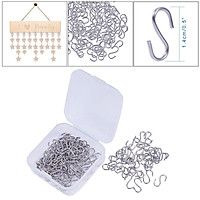 150 Pcs Silver Tone Mini Size S-Shape Hooks Connectors Wire Hooks for DIY Crafts Key Ring Key Chain Tags Jewelry Hanging