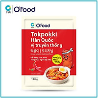 Tokbokki Hàn Quốc O'food gói 140gr, 5 vị truyền thống, phô mai cay & không cay, tương đen, chua ngọt