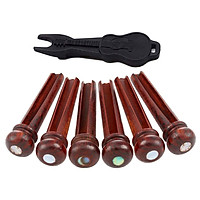 Pure Cocobolo Wood Acoustic Guitar Bridge Pins Abalone Pearl Dot Inlay Durable Guitar String Nails Pin