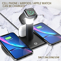 LH5 5in1 Qi Dual Wireless Pad Charger with Night Light for Pro iWatch Airpods