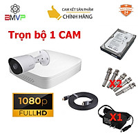 Trọn bộ Camera DAHUA chính hãng 4.0Mp Full HD 1080p,Vỏ nhựa, tặng ổ cứng HDD 250G - Hàng chính hãng