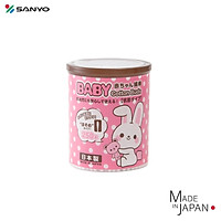Hộp tăm bông ngoáy tai kháng khuẩn cao cấp dành cho bé hàng chính hãng Sanyo Nhật Bản - Made in Japan