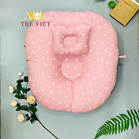 Gối chống trào ngược cho bé, hàng việt nam, vải cotton và bông gòn 100% không tạp chất, chất vải êm dịu giúp bé ngủ ngon, không bị nóng lưng.