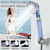 Bathroom Showerhead High Pressure Pump, Water Saving Filter Balls