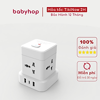 Ổ Cắm Điện Đa Năng CubeZ Sử dụng Cắm nồi chiên không dầu, nồi lẩu mini, lẩu điện an toàn 3 Cổng USB/Type C - 4 Ổ Điện chịu tải 2500W