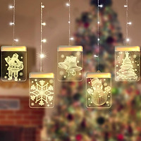Christmas Party LED Curtain String Lights Decoration 3D Visual Effect USB Powered for Home Room Indoor Bedroom Window