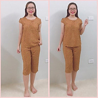 Bộ Lanh Nhung Tay Hến Quần Ngố San San, Bộ Nữ Mặc Nhà