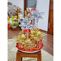 Set Phụ Kiện Trang Trí Tráp Oản , Tháp Bánh Kẹo Ngày Lễ Tết - Có Kèm Đĩa 28cm (Màu Ngẫu Nhiên)