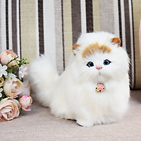 Mô phỏng Mèo lông thú ngồi xổm đáng yêu làm quà tặng trang trí nhà cửa và văn phòng