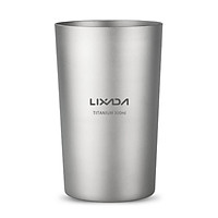 Lixada Double Wall Titanium Beer Cup Water Juice Tea Cup Mug for Home Office Camping Hiking Backpacking