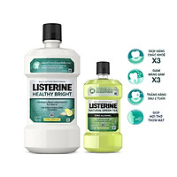 Nước súc miệng Listerine Healthy Bright Trắng Sáng 750ml + Listerine Green Tea 250ml - 540021393