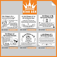 Set 50/100 tem/ sticker decal 8*10 lời cám ơn anh shipper, dành cho shop - (6 mẫu)
