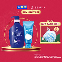 Bộ sữa tắm dưỡng ẩm Senka hương linh lan, hoa nhài và sữa rửa mặt tạo bọt