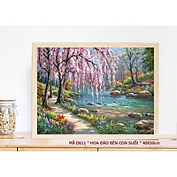 Tranh sơn dầu số hóa rẻ,đẹp-tranh tô màu theo số- tranh thiếu nữ, Tặng khăn,có khung 40x50-E4