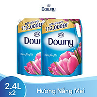 Combo 2 Túi Nước Xả Vải Downy Hương Hoa Nắng Mai (2.4L/ Túi)