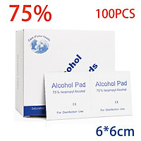 100pcs Disposable 75 Degree Alcohol Cotton Sheet Sterilization Wipe Mobile Cleaning Wipes 60*60mm Size