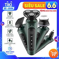 Máy cạo râu đa năng 4in1 SeaSy SS68 - Máy cạo râu cầm tay cao cấp thế hệ mới 2022 thiết kế bộ 3 lưỡi kép thông minh - Cạo râu, Tông đơ cắt tóc, Tỉa lông mũi, Rửa mặt, Sạc điện, Chống nước dành cho nam - Hàng Chính Hãng