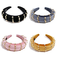 Woman Fashionable Geometry Square Round Nail Rivet Decoration Hair Band Retro Hair Ornaments