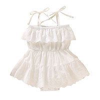 Summer Infant Baby Girls Bodysuit Sleeveless Rompers Kids Lace Design Strap Bodysuit Jumpsuit Newborn Bodysuit