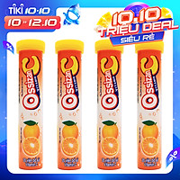 COMBO 4 túyp sủi vitamin Ossizan C vị cam giúp bổ sung năng lượng, tăng sức đề kháng