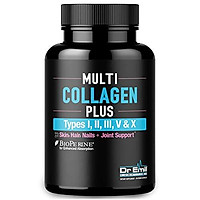 Multi Collagen Pills (Types I, II, III, V & X) - Collagen Peptides + Absorption Enhancer - Grass Fed Collagen Protein Blend for Anti-Aging, Hair, Skin, Nails and Joints (90 Collagen Capsules)