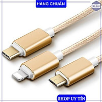 Cáp sạc 3 đầu dây dù