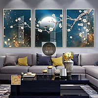 Xả tranh tráng gương siêu to khổng lồ bộ 3 bức 70x100cm