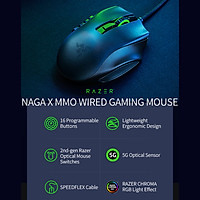 Chuột chơi game có dây Razer Naga X MMO có 16 nút bấm