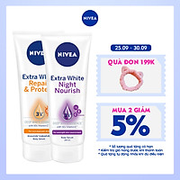 Combo Tinh chất dưỡng thể trắng da NIVEA ngày 180ml & đêm 200ml (88314+89122)