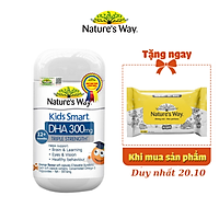 Viên Nhai Cho Bé Nature's Way Kids Smart DHA 300mg Triple Strength Tăng Cường Sự Phát Triển Toàn Diện 50 Viên