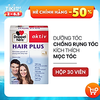 Viên uống chống rụng tóc và kích thích mọc tóc Doppelherz Aktiv Hair Plus (Hộp 30 viên)