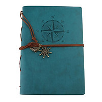 Leather Notebook Portable Loose Leaf Blank Notebook for Travel Black