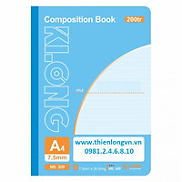Sổ may dán gáy A4 - 200 trang; Klong 309 bìa xanh