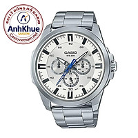 Đồng Hồ Nam Casio MTP-SW310D-7AV Dây Đeo Kim Loại Màu Trắng