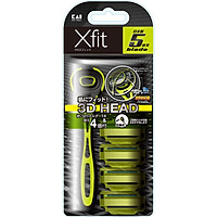 Set dao cạo râu 5 lưỡi kép Xfit KAI (1 thân, 4 lưỡi thay thế) - hộp dài - nội địa NHẬT BẢN - Tặng túi zip 5 kẹo mật ong Senjaku