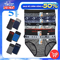 Combo 5 Quần Lót Nam cao cấp | quần xì nam | quần sịp nam | nhiều lưng | vải cotton 2 chiều | hiệu CM | lưng lớn | cạp to | kiểu brief | tam giác truyền thống | đồ lót nam
