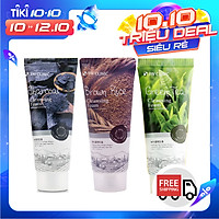 Combo sữa rửa mặt kiểm soát bã nhờn chiết xuất từ than hoạt tính , sửa rữa mặt ngăn ngừa mụn, phục hồi da chiết xuất từ trà xanh, sửa rữa mặt làm sáng mịn da chiết xuất từ lúa mạch 3W CLINIC