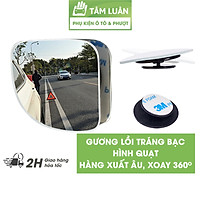 Bộ 2 Gương cầu lồi ô tô Hàng Xuất Khẩu Mỹ, tráng bạc dày công nghệ gương Bỉ TÂM LUÂN Chổi lau tẩm dầu - Hàng chính hãng