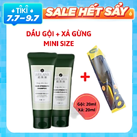 Set Dầu Gội - Xả Weilaiya Thảo Dược Tinh Chất Gừng Cao Cấp Mini Size (chai 20ml), Tặng Kèm Combo Lược