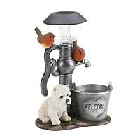 Resin Animal Figurine Outdoor Solar Powered Lawn Backyard Decoration Craft