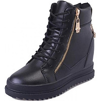 Giày boot nữ cổ cao đế độn cá tính 042BD (Đen)