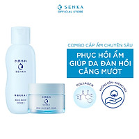 Bộ sản phẩm Senka dưỡng ẩm chuyên sâu vào buổi tối (Senka Deep Moist Lotion I và Senka Deep Moist Gel Cream)