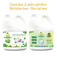 NRTB1 Combo Hữu Cơ Peace Mass Nước Rửa Tay 3.6 lít + Nước Rửa Chén 3.6 lít