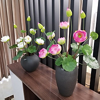 Hoa lụa, Hoa sen cung đình cao cấp - Krishna trang trí phòng khách, văn phòng, cửa hàng, quán cà phê