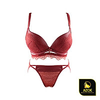 Bộ đồ lót nữ dễ thương phối Da thật Ren cao cấp Sexy gợi cảm JIZOE BAL1902