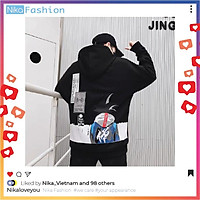 Nikafashion Áo Hoodie Nón Unisex Nam Nữ Chất Vải Nỉ Freesize 1 kích cỡ Form Dáng Rộng Dưới 65kg Mặc Đẹp G.O.K.U