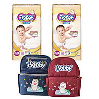 BỘ 2 GÓI BOBBY TÃ QUẦN CAO CẤP EXTRA SOFT DRY XXL46 TẶNG BA LÔ MÀU NGẪU NHIÊN