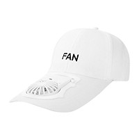 Outdoor USB Charging Fan Baseball Cap Sun Hat Adjustable 3 Speed White