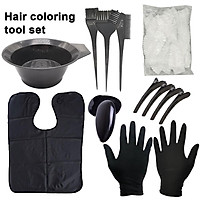 Bộ dụng cụ nhuộm tóc 9 món, 1 bát làm tóc, 3 chổi nhuộm, 2 bọc tai, 1 đôi găng tay cao su để nhuộm tóc tại nhà